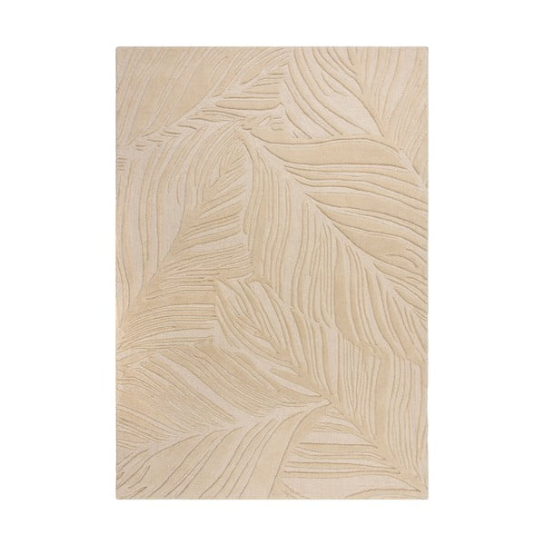 Tappeto in lana beige 200x290 cm Lino Leaf - Flair Rugs