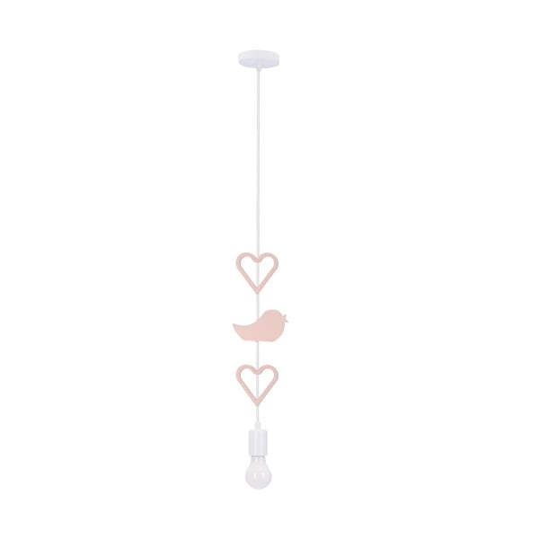 Lampada per bambini bianca e rosa con paralume in metallo Single - Candellux Lighting