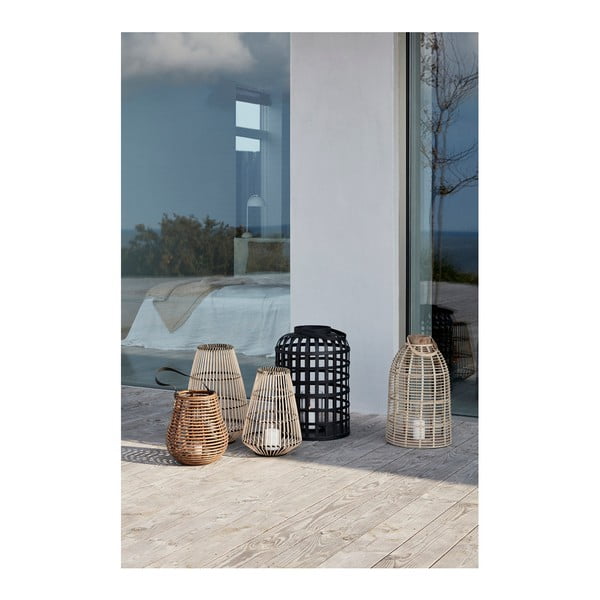 Set di 2 lanterne di bambù nero Bamboo Garo Grid - Hübsch-image-2