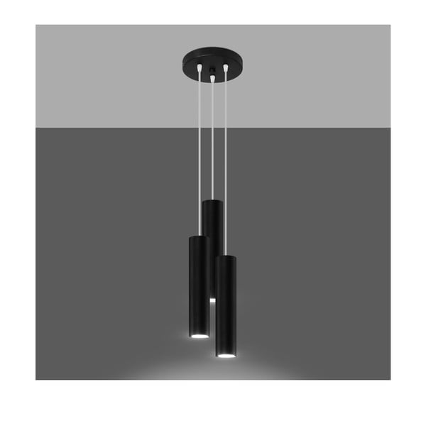 Lampada a sospensione nera ø 6 cm Castro - Sollux-image-1