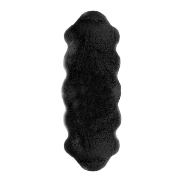 Pelliccia d'agnello nera, 60 x 180 cm - Tiseco Home Studio
