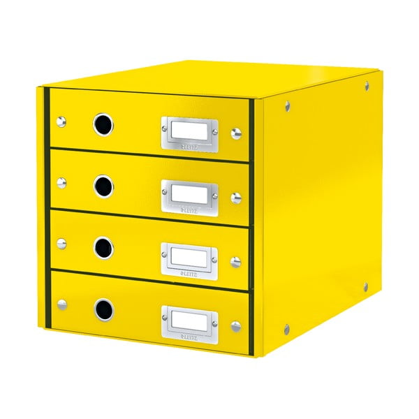 Scatola gialla con 4 cassetti Ufficio, lunghezza 36 cm Click & Store - Leitz
