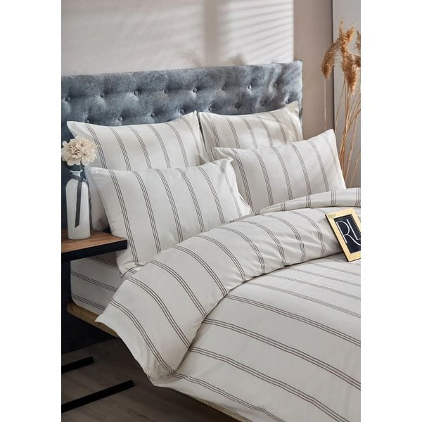 Biancheria da letto matrimoniale in cotone crema 200x220 cm - Mila Home-image-2