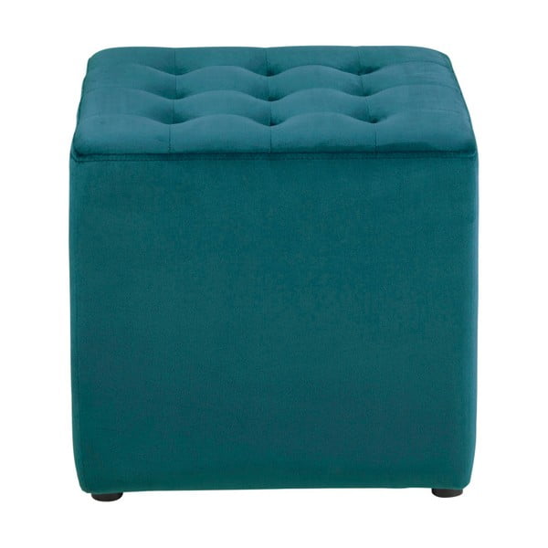 Pouf in velluto turchese Bryan - Actona-image-2