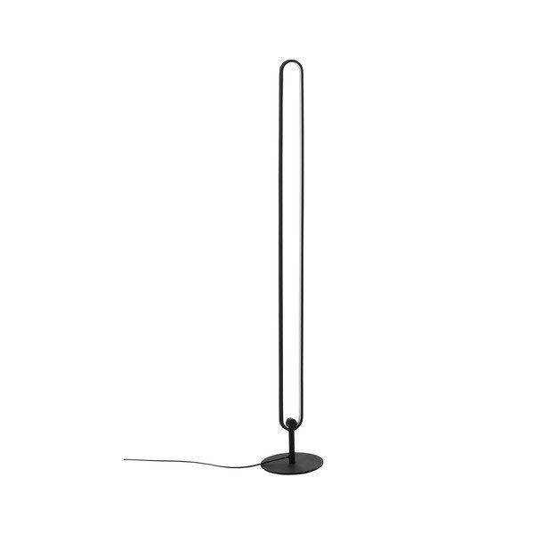 Lampada da terra LED nera opaca in metallo con intensità regolabile (altezza totale 130 cm) Loop – Ellos Home