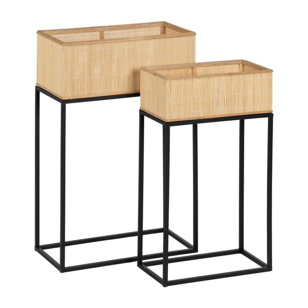 Portafiori in rattan in set da 2 (altezza 80 cm) - Ixia