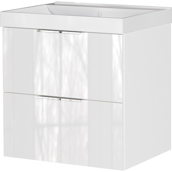 Mobile da lavabo bianco lucido da appendere 61x65 cm Celano – Germania