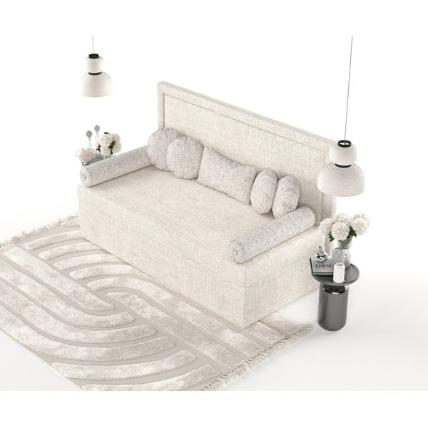 Letto singolo imbottito crema 100x200 cm Scala - Maison de Rêve-image-3