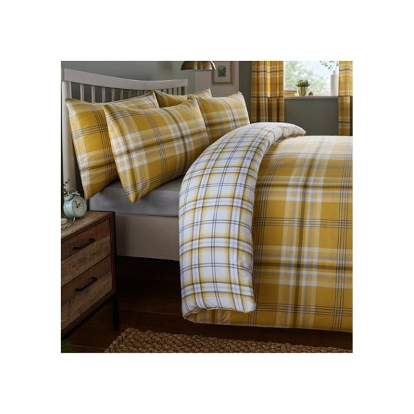 Biancheria da letto gialla , 200 x 200 cm Kelso - Catherine Lansfield-image-1