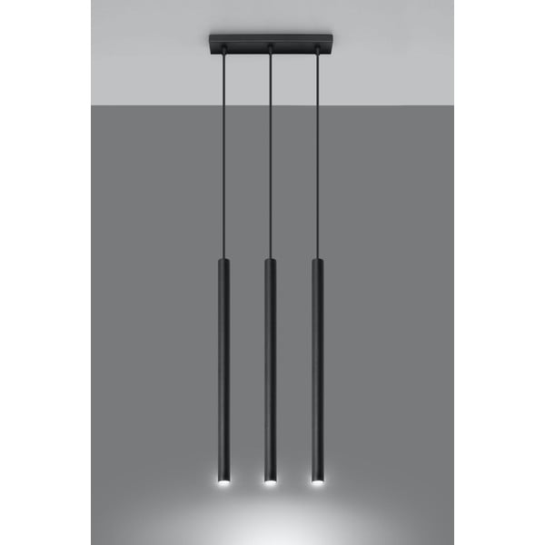 Lampada a sospensione nera, lunghezza 30 cm Fideus - Sollux-image-2