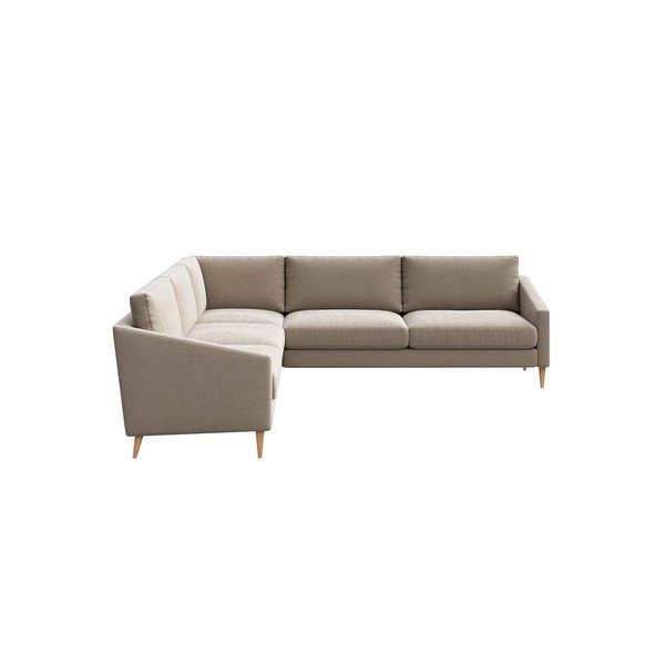 Divano angolare in velluto beige Karoto - Ame Yens-image-3