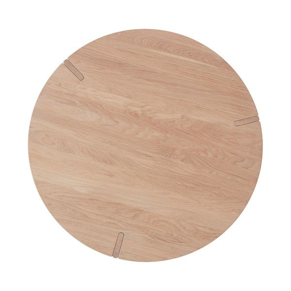 Tavolino da salotto rotondo di colore naturale in rovere massiccio ø 90 cm Oy – OYOY Living Design-image-2
