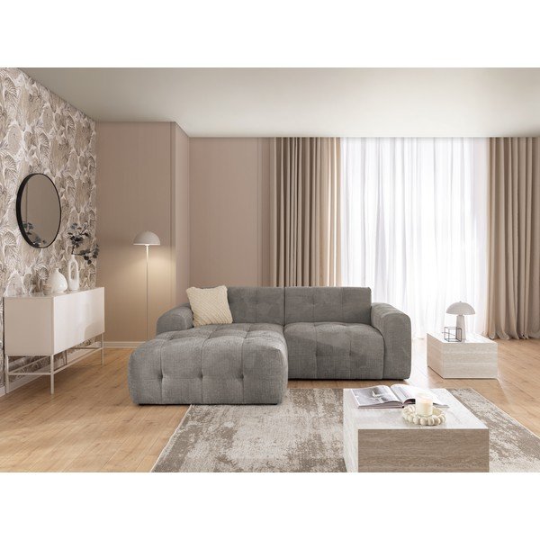 Divano angolare grigio (con penisola a sinistra/con chaise lounge) Melva – Ropez-image-1