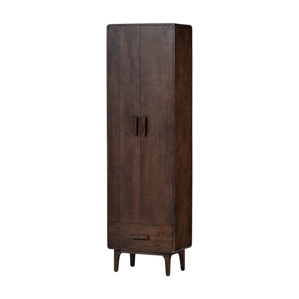 Armadietto colore naturale scuro in mango massiccio 60x200x35 cm Liya – WOOOD