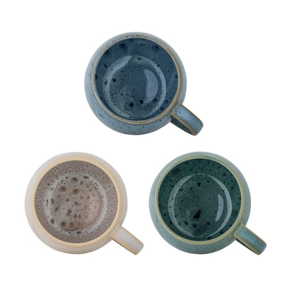 Tazze in set blu e color crema in gres 3 pz 420 ml Harriet – Bloomingville-image-1