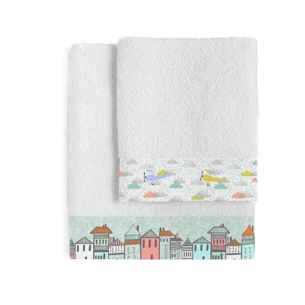 Set 2 osušek Moshi Moshi Little Village, 50x100 a 70x140 cm
