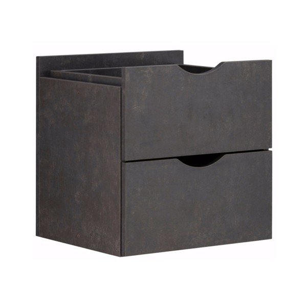 Inserto in legno grigio con 2 cassetti per la libreria Kiera - Støraa