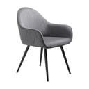 Sedia da pranzo grigia in imbottito con braccioli Minto – Unique Furniture