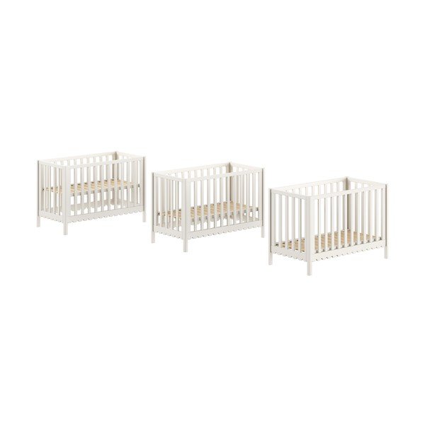 Lettino beige in pino massiccio con altezza regolabile 60x120 cm Swingo – Vipack-image-2