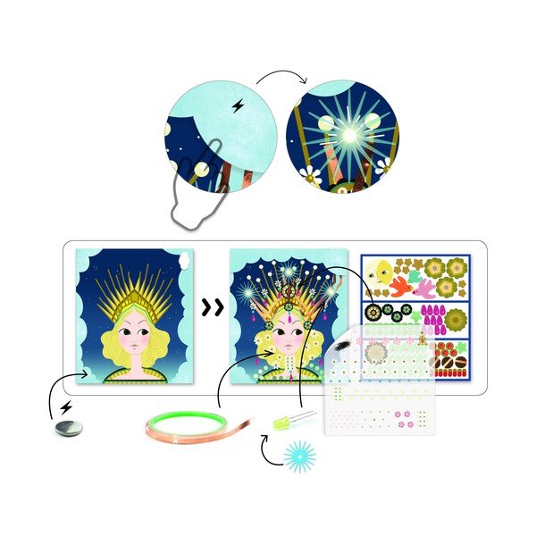 Set di 3 quadri luminosi Royal Crown - Djeco-image-2