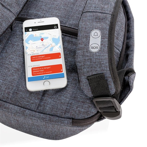 Modro-šedý dámský bezpečnostní batoh XD Design Elle Protective, 8 l-image-4