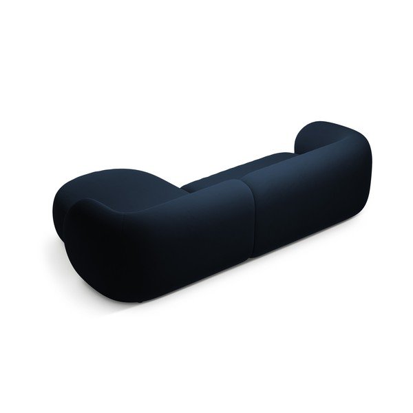 Divano angolare blu (con penisola a destra/con chaise lounge) con rivestimento in velluto Kate – Micadoni -image-2