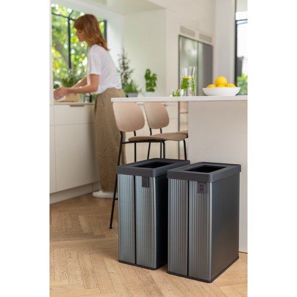 Cestino per la spazzatura grigio in plastica riciclata 54 l Verto Recycle - Curver-image-3