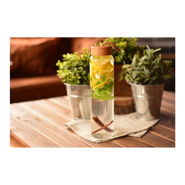 Bottiglia in vetro con tappo in bambù, 500 ml Diem - Bambum-image-2