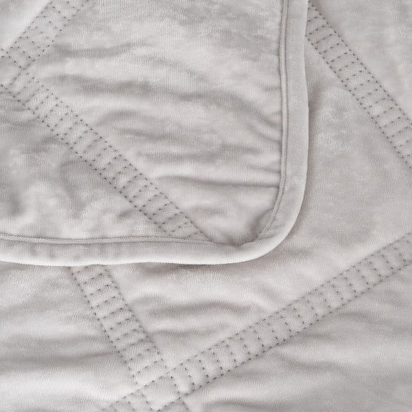 Copriletto color crema in velluto con rivestimento trapuntato 180x260 cm – Ixia-image-1