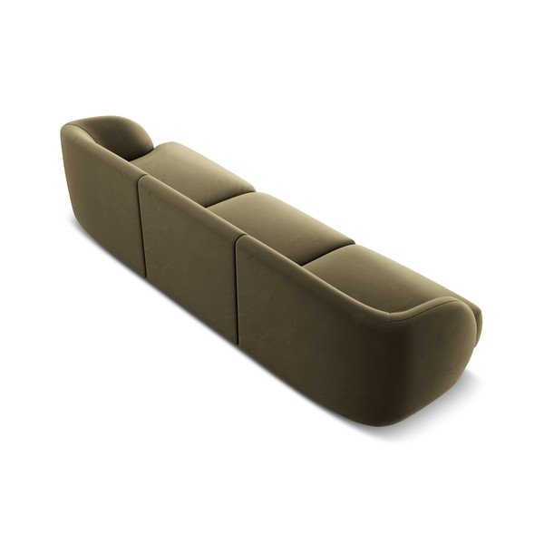 Divano in velluto verde 259 cm Miley - Micadoni Home-image-3