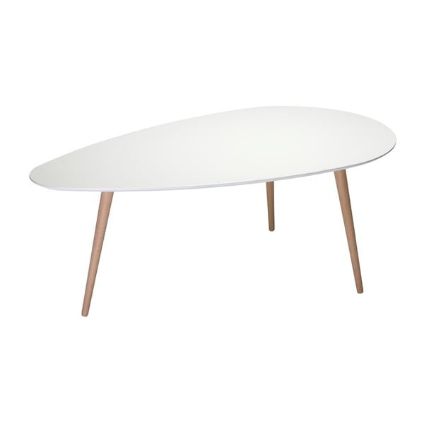 Tavolino bianco con gambe in faggio , 116 x 66 cm Fly - Furnhouse