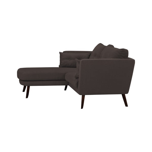 Divano marrone a tre posti Elena, con lettino nell'angolo a sinistra - Mazzini Sofas-image-2