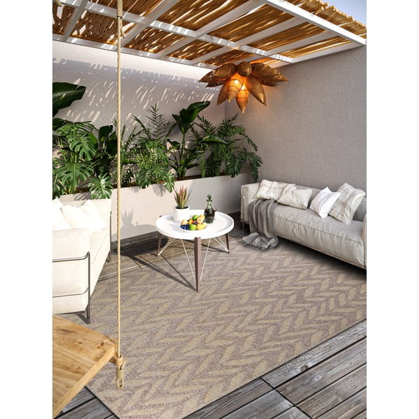 Tappeto per esterni beige in fibra riciclata 200x290 cm Georgette - Villeroy&Boch-image-1