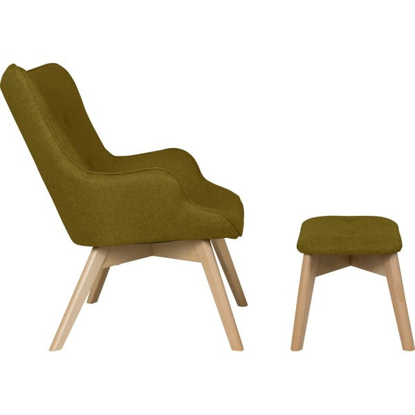 Poltrona con poggiapiedi verde Niko – Ropez-image-3