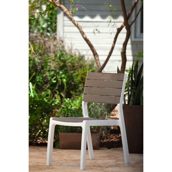 Sedia da giardino in plastica bianco-marrone Harmony - Keter-image-1