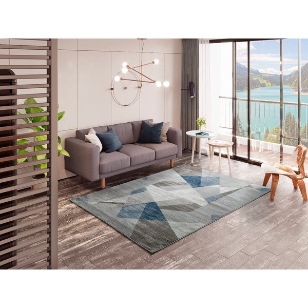 Tappeto grigio-blu , 133 x 195 cm Babek Geo - Universal-image-1