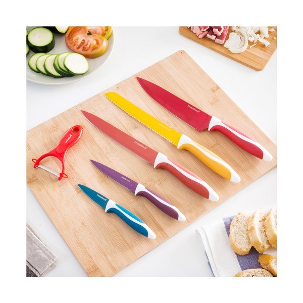 Set di 5 coltelli in acciaio inox e raschietto in ceramica - InnovaGoods-image-1