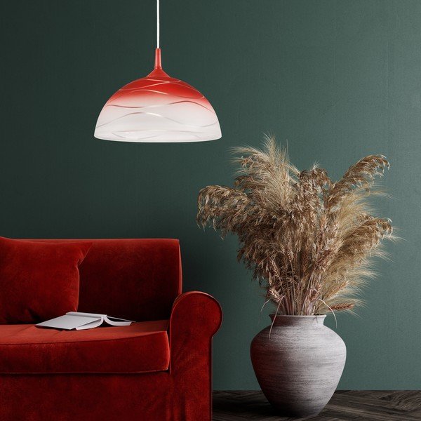 Lampadario rosso ø 30 cm Sfera – LAMKUR-image-1