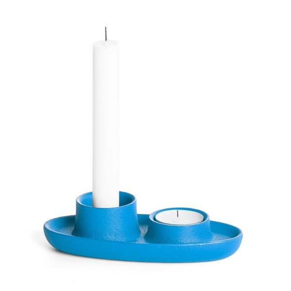 Modrý svícen EMKO Aye Aye Two Candles