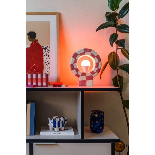 Lampada da tavolo rosa (altezza totale 23,5 cm) Vialini – Bloomingville-image-3