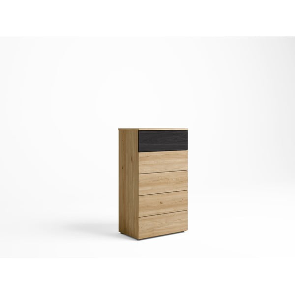 Cassettiera alta nera in rovere 62x111 cm Care - Marckeric-image-1