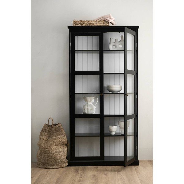 Vetrina nera in MDF 98x193x34 cm Wilma – Ellos Home-image-1