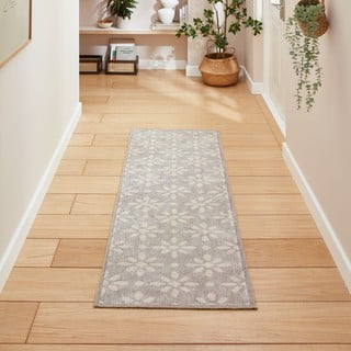 Passatoia grigio chiaro lavabile 61x170 cm Coral Light Grey – Think Rugs