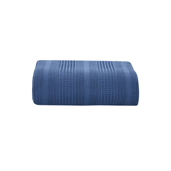Copriletto in cotone blu per letto matrimoniale 220x235 cm Leona - Mijolnir