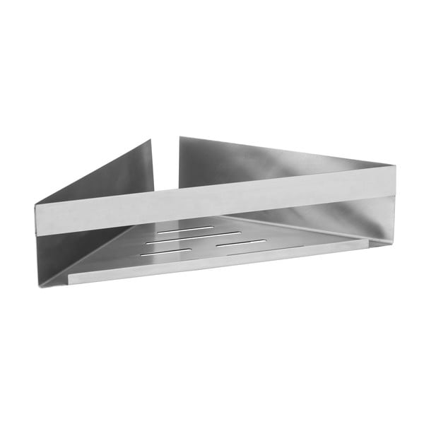 Mensola angolare autoportante per bagno in acciaio inox in argento opaco Genova Matt - Wenko-image-1
