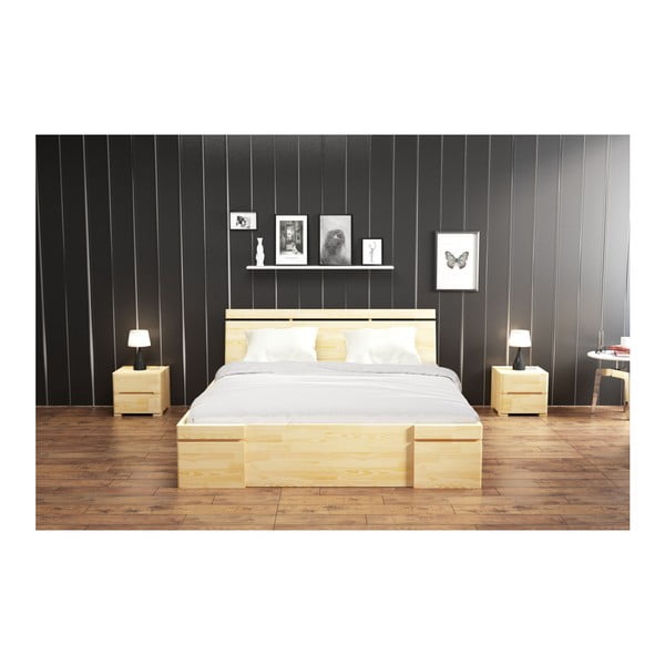 Letto matrimoniale in legno di pino con cassetto SKANDICA Sparta Maxi, 140 x 200 cm - Skandica-image-4