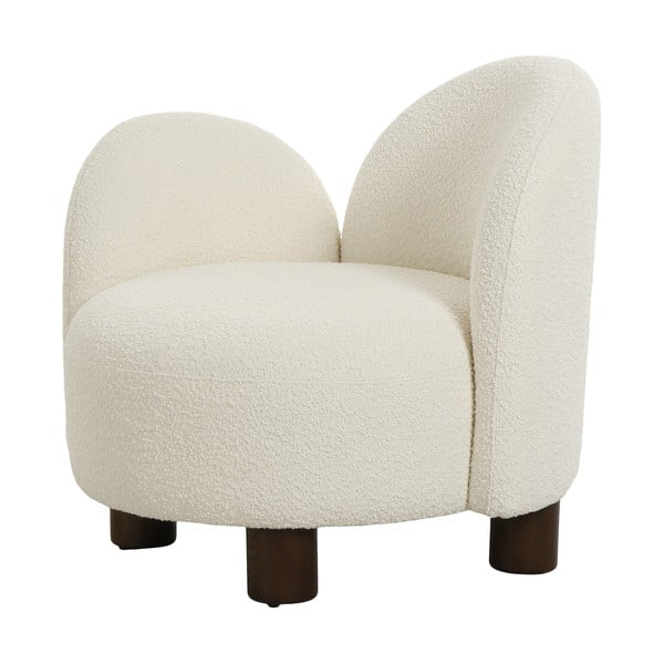 Poltrona bianca in tessuto bouclé Honolulu - House Nordic-image-1