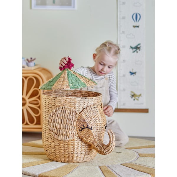 Cesta per giochi da bambino di colore naturale in giacinto d'acqua ø 35x50 cm Bobo – Bloomingville Mini-image-4