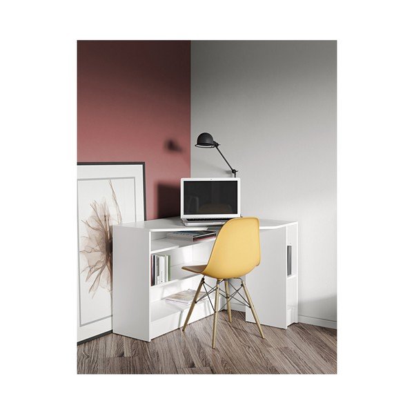 Piano del tavolo da lavoro angolare bianco - TemaHome-image-3
