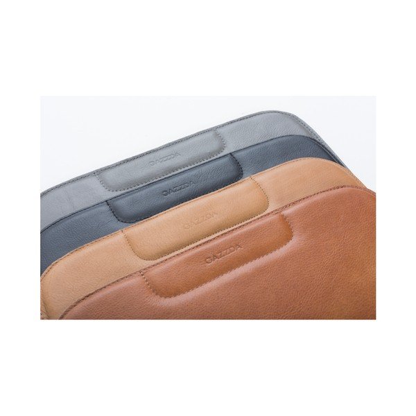Cuscino di seduta in pelle di bufalo marrone cognac Leina - Gazzda-image-3